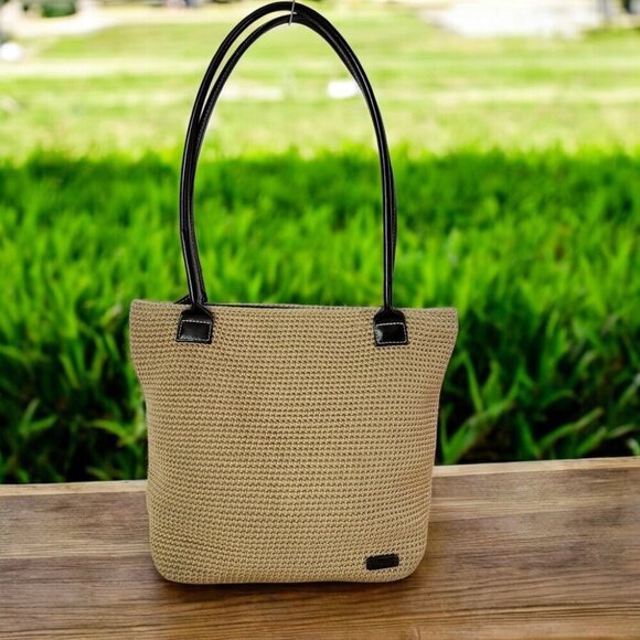 The Sak x Elliott Lucca - Crochet Double Strap Shoulder Bag with Leather Accents - Picture 1 of 9